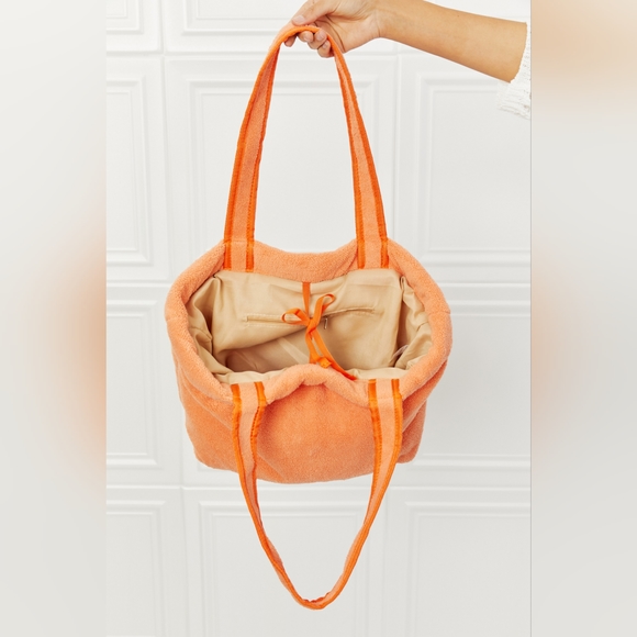 Fame Found My Paradise Orange Trendy Spacious Tote Bag - Picture 4 of 4